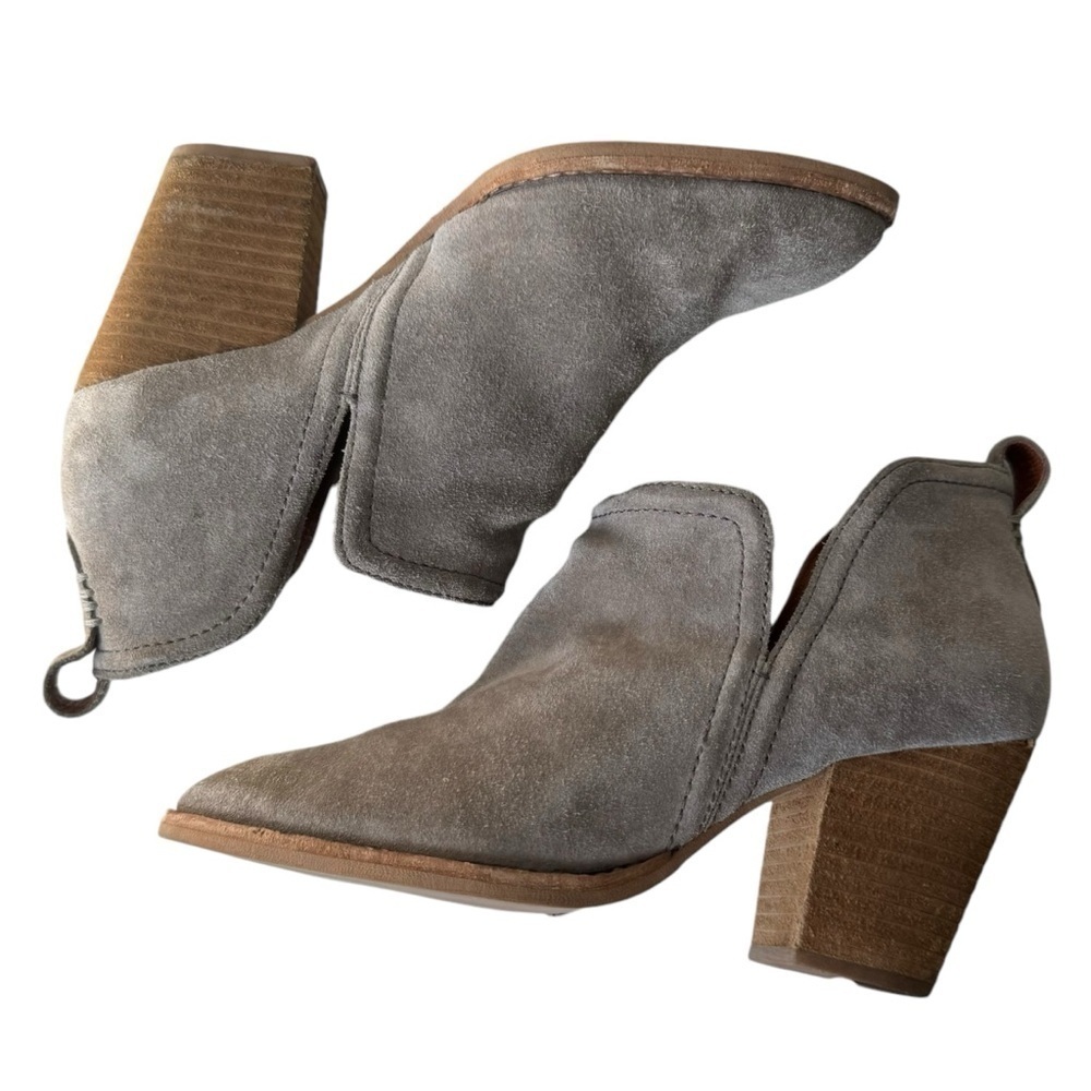 Jeffrey Campbell Rosalee Western Ankle Boot Taupe Suede Women's Size 6.5 - Picture 6 of 11